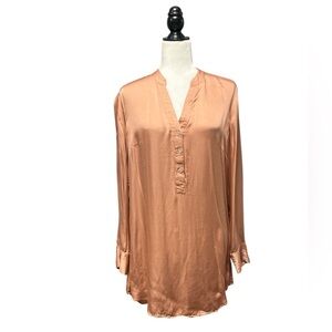 WEEKEND STORIES Revolve Satin Long Sleeve Tunic Dress